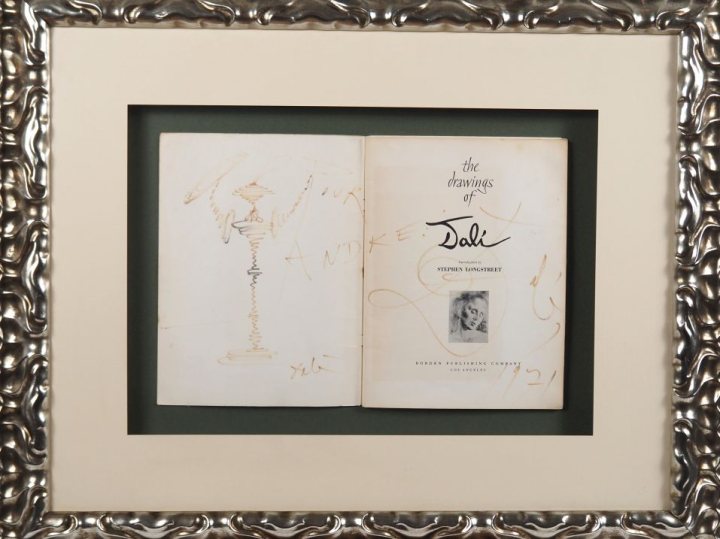 [DALI]. DESSIN ORIGINAL SIGNÉ AVEC ENVOI AUTOGRAPHE SIGNÉ. THE DRAWING