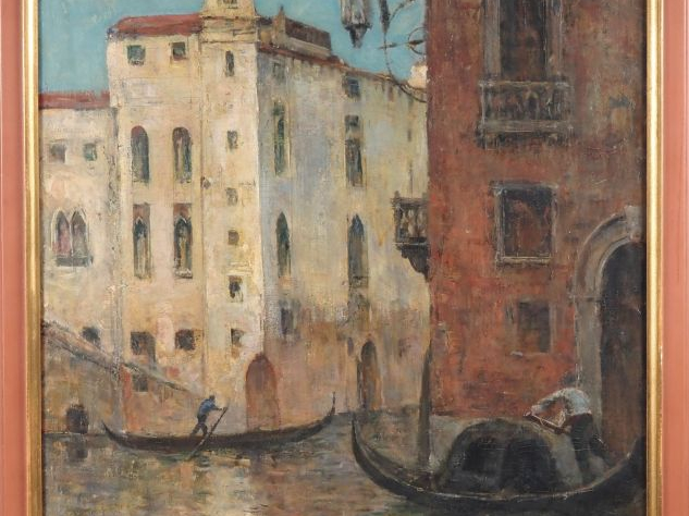 DIETERLE.  "Venise" Huile sur toile, signée en bas à gauche Dim. 75 x 