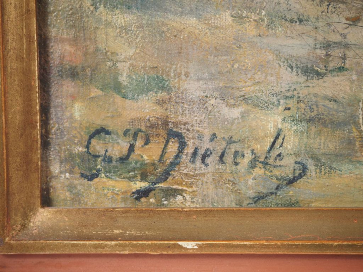 DIETERLE.  "Venise" Huile sur toile, signée en bas à gauche Dim. 75 x 
