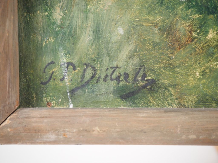 DIETERLE.  "lavandières" Huile sur toile, signée en bas à gauche  Dim.