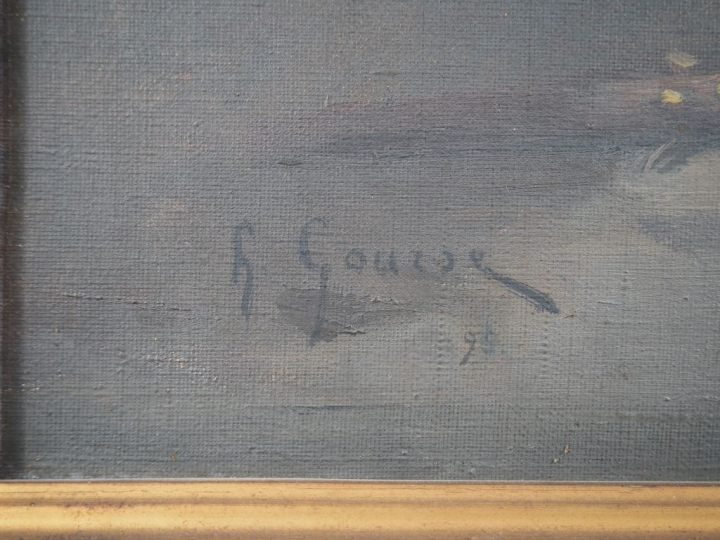 H. GOURSE. "la mort d'Atala" Huile sur toile, signée en bas à gauche D