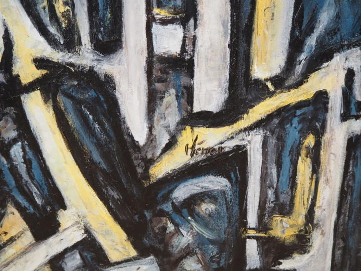 Christian HENON.  "Etude II" Huile sur toile, signée et titrée au dos 