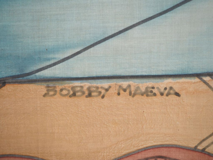 Bobby HOLCOMB. "Maeva" Grande huile sur tissu, signée en bas à droite.