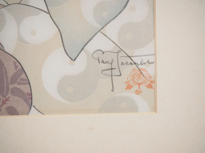 Paul JACOULET.  "Mandarins chinois" et "enfants japonais" 2 lithograph