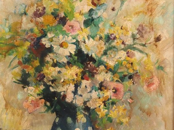 Suzanne Blanche KAEHRLING.  "bouquet de fleurs" Huile sur toile, signé