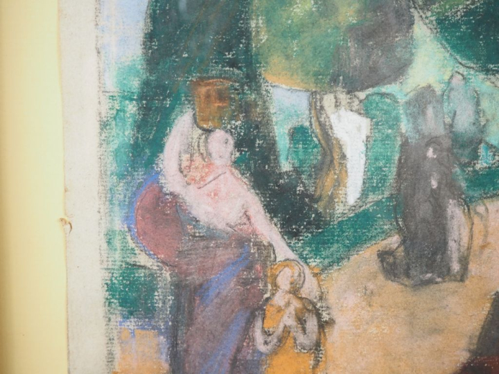 Marcel LENOIR.  "Mystère eucharistique, Vierge blanche, Jésus et Saint