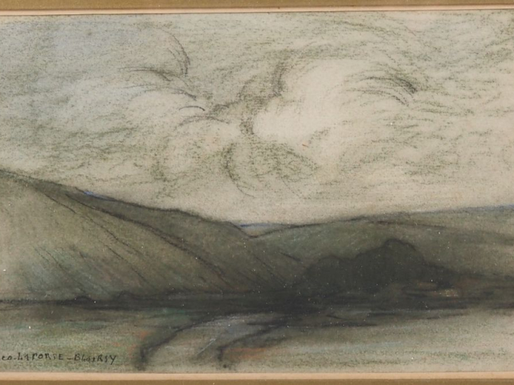 Léo LAPORTE-BLAIRSY.  "paysages" Suite de trois dessins Dim. À vue : 9