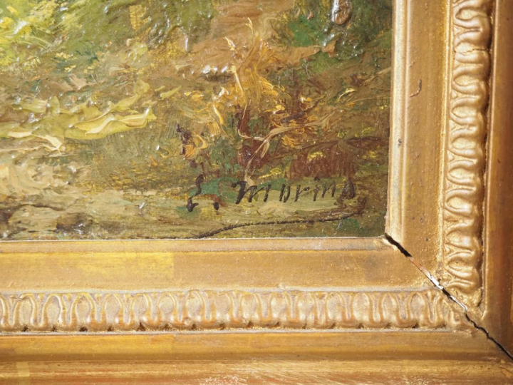 L. MORINO. "paysanne cheminant" Huiles sur toile, signée en bas à gauc