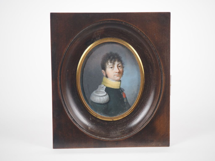 Miniature XIXème, "portrait de Monsieur le Chevalier du château de Foi