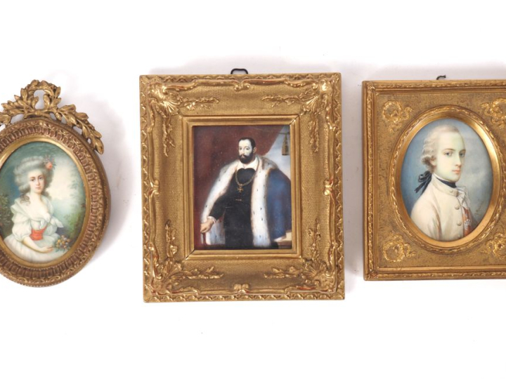 K. JOPP. "Portrait de François 1er de Médicis", miniature signée. Dim.