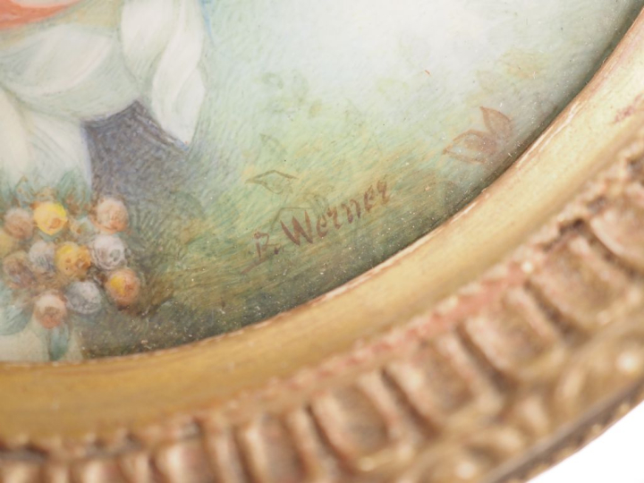 K. JOPP. "Portrait de François 1er de Médicis", miniature signée. Dim.