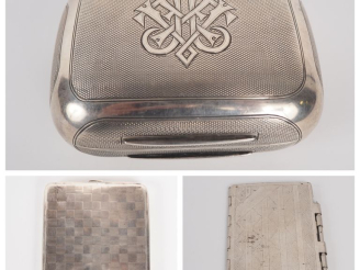 Vente aux enchères Boîte anglaise en argent 800 à décor d'un monograme. Signée Piccadilly
