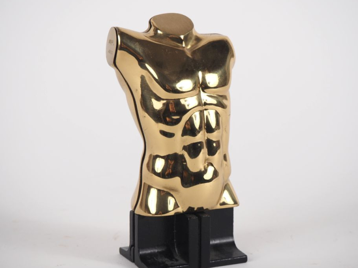 Miguel BERROCAL. "Torse épigraphiqueé".  Sujet en laiton. Signé et num
