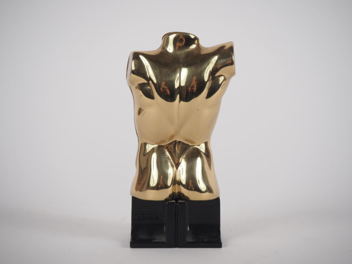 Miguel BERROCAL. "Torse épigraphiqueé".  Sujet en laiton. Signé et num