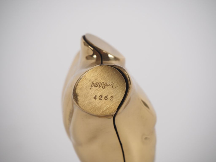 Miguel BERROCAL. "Torse épigraphiqueé".  Sujet en laiton. Signé et num