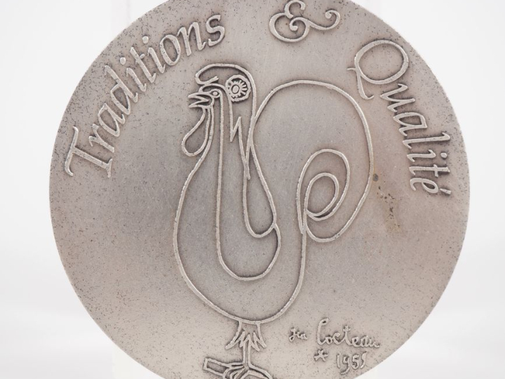 Jean COCTEAU (d'après). Médaille en argent 925, "tradition et qualité"