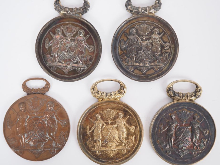 5 médailles "Société des tireurs du Gard" Grand Concours de 1891, 1887