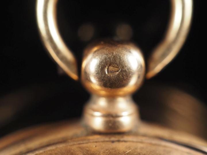 Montre de gousset Napoléon III en or jaune 750.  Cadran à chiffres rom