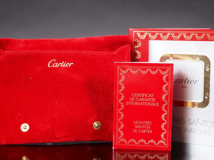 CARTIER , Santos Ref. 187 901 Montre bracelet en acier et or jaune 750