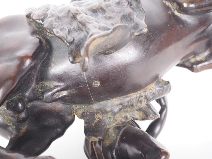 COUSTOU (d'après).  "les chevaux de Marly" Paire de sculptures en bron