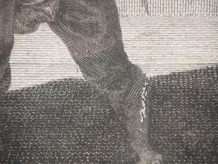 Grande gravure XVIIème d'après Hertz "le Christ présenté à Hérode". Di