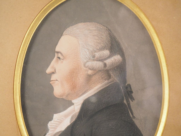 École française, fin XVIIIe-début XIXème. "Portrait d’homme au jabot" 