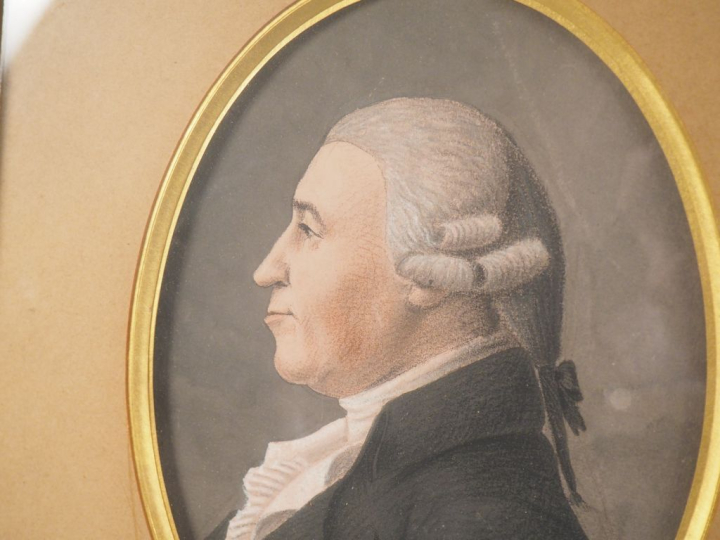 École française, fin XVIIIe-début XIXème. "Portrait d’homme au jabot" 
